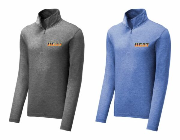 17.) Hudson Heat ST407 Embroidered Tri-Blend Wicking 1/4-Zip Pullover
