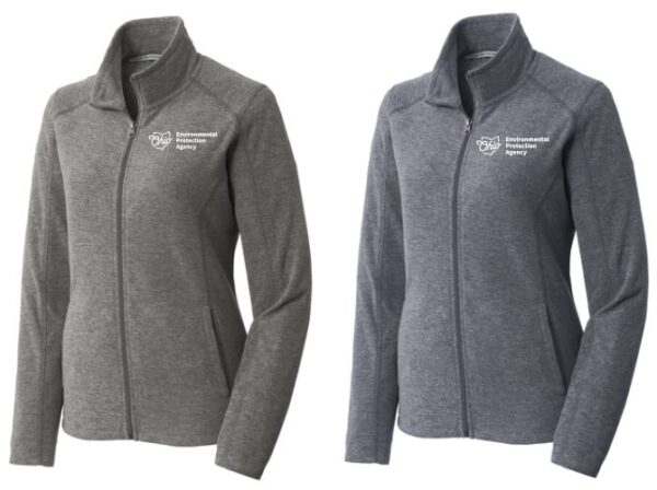 20.) Ohio EPA Embroidered L235 Embroidered Ladies Heather Microfleece Full-Zip Jacket