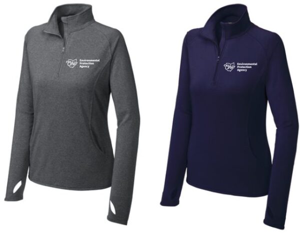 17.) Ohio EPA LST850 Embroidered Sport-Tek Dri-Fit Ladies Stretch 1/2-Zip Pullover