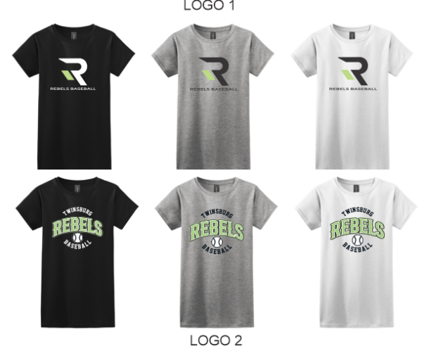 09.) Twinsburg Rebels Baseball 6400L S/S Ladies Style Tee