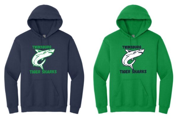 05.) Tiburones tigres de Twinsburg 18500 Sudadera con capucha de algodón