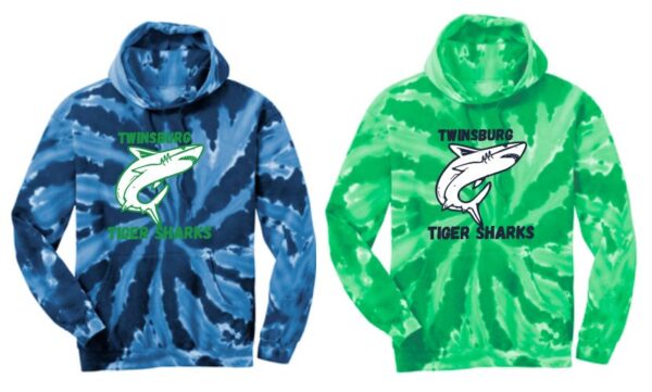 10.) Twinsburg Tiger Sharks PC146 Tie Dye Hoodie