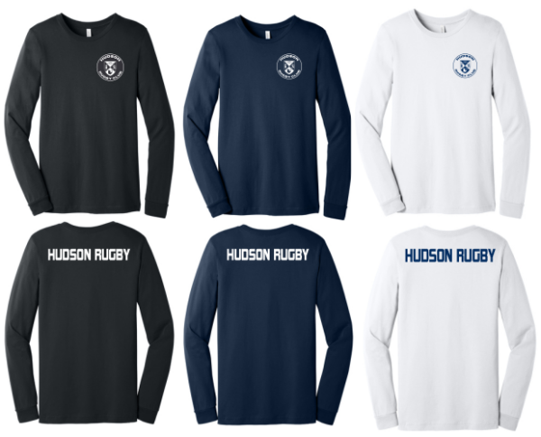 12B.) Hudson Rugby Club BC3501 Adult Unisex Jersey Long Sleeve Tee