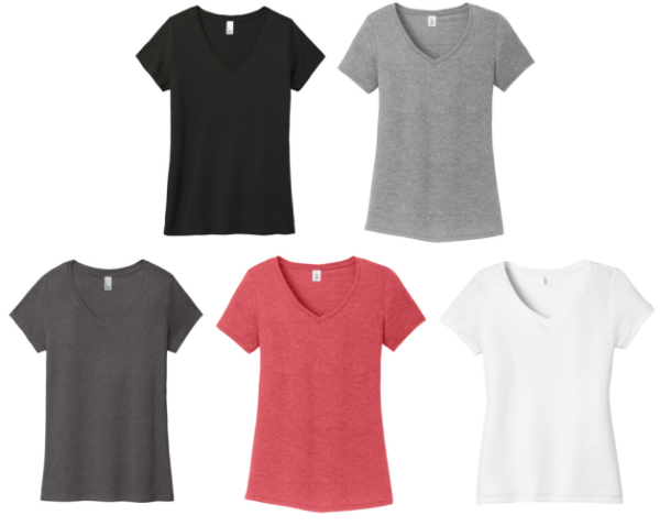 06.) Saint Rita Year Round Spiritwear DM1350L Perfect Tri® Ladies V-Neck S/S Tee