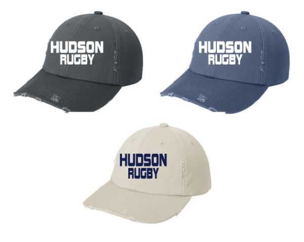 35.) Hudson Rugby Club DT600 Embroidered Distressed Cap