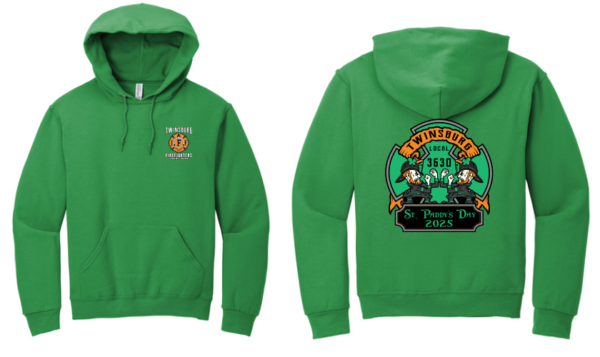 04.) Twinsburg Firefighters Local 3630 Calle. Patrick's Day 996M JERZEES® - NuBlend® Pullover Hooded Sweatshirt