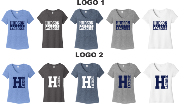 08.) Hudson High School Girls Lacrosse DM1350L Perfect Tri® Ladies V-Neck S/S Tee