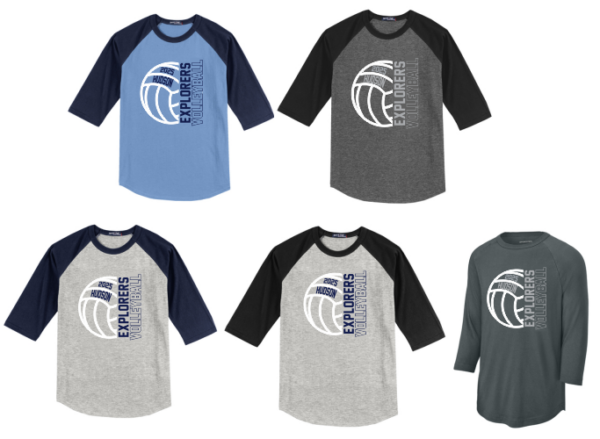 09.) Hudson Boys Volleyball T200 Long Sleeve Colorblock Raglan Jersey