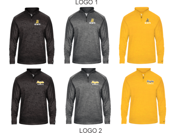 30.) Cleveland Heights Baseball Spiritwear 4172 Embroidered Tonal Blended 1/4 Zip