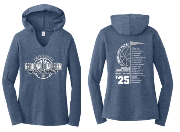 07.) Twinsburg Girls Basketball Regional Qualifiers DM139L Ladies Long Sleeve Hoodie