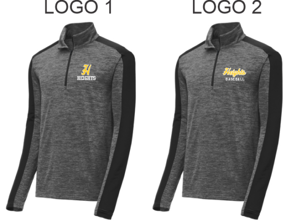 32.) Cleveland Heights Baseball Spiritwear St397 Embroidered Sport-Tek® PosiCharge® Heather Colorblock 1/4-Zip Pullover
