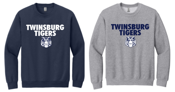 03.) Twinsburg Tigers Apparel 18000 Cuello redondo de algodón.
