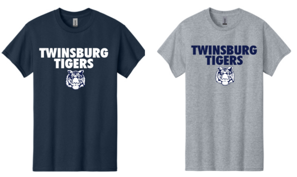 01.) Twinsburg Tigers Apparel 5000 S/s algodón TEE