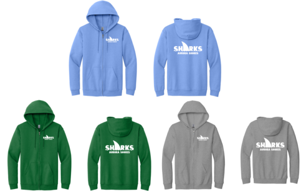 09.) Aurora Shores Swim Team 18600 Full Zip Cotton Hoodie