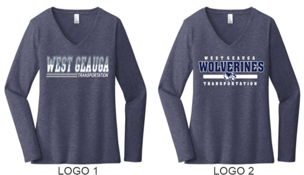 10.) West Geauga Transportation DT6201 Women’s Very Important Tee Long Sleeve V-Neck