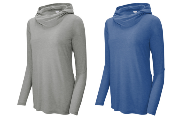 00.) Hudson Heat lst406 Tri-Blend Wicking Long Sleeve Ladies Hoodie *New Item*