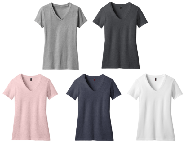 04.) Hudson Hawks Football DM1190L Ladies Perfect Blend V-Neck Tee