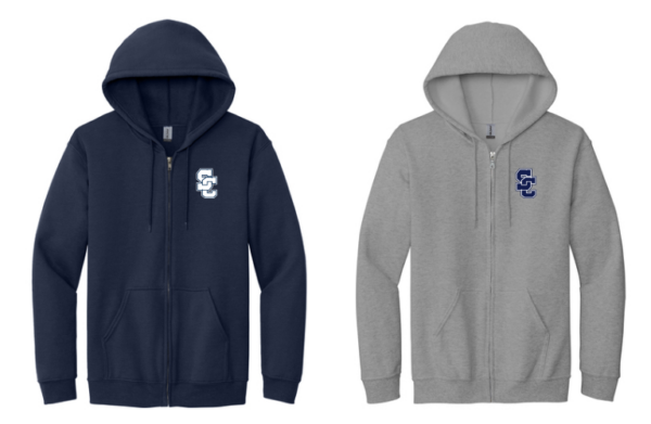 19.) Lewis Elementary Fall Spiritwear 18600B Embroidered Full Zip Cotton Youth Hoodie