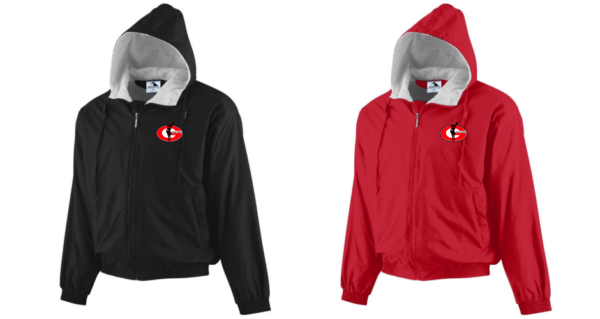 17.) Conviértete en animadoras de élite 3280 Embroidered Hooded Taffeta Jacket/Fleece Lined
