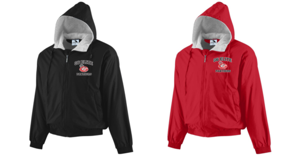 17.) Ginn Elite Football 3280 Embroidered Hooded Taffeta Jacket/Fleece Lined