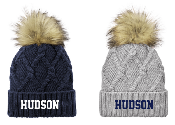 11.) Hudson Girls Tennis NE911 Embroidered Faux Fur Pom Beanie