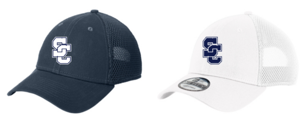 24.) Lewis Elementary Fall Spiritwear NE204 Embroidered Snapback Contrast Front Mesh Cap