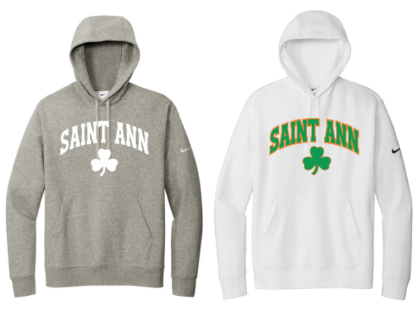 12.) St Ann NKDR1499 Nike Club Fleece Sleeve Swoosh Pullover Hoodie