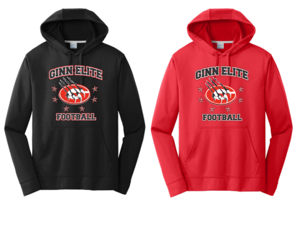 05.) Ginn Elite Football PC590H Performance Fleece Pullover Hooded Sweatshirt