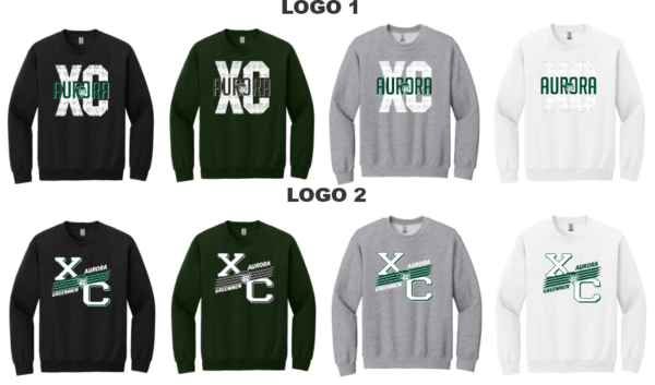 03.) Aurora HS/MS Cross Country 18000 Sudadera de cuello de la tripulación