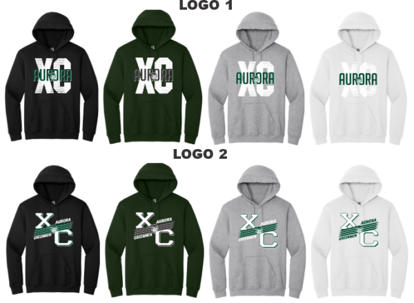 04.) Aurora HS/MS Cross Country 18500 Sudadera con capucha de algodón