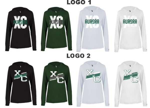 13.) Aurora MS/HS Cross Country 4165 Damas B-Core L/S Hood Dri-Fit Tee