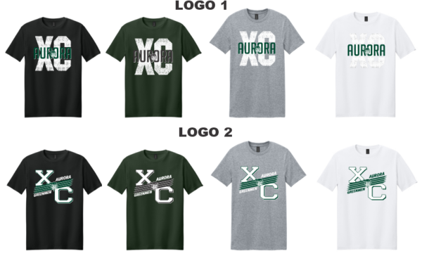 01.) Aurora HS/MS Cross Country 64000 Camiseta de algodón s/s algodón