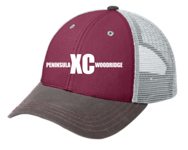 15.) Woodridge Cross Country DT616 Embroidered Tri-Tone Mesh Back Cap