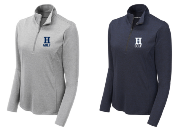 09.) Hudson High School Golf LST469 Embroidered Ladies Light Color Endeavor 1/4-Zip Pullover