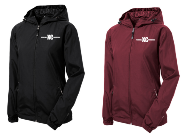 17.) Woodridge Cross Country LST76 Embroidered Ladies Colorblock Hooded Raglan Jacket